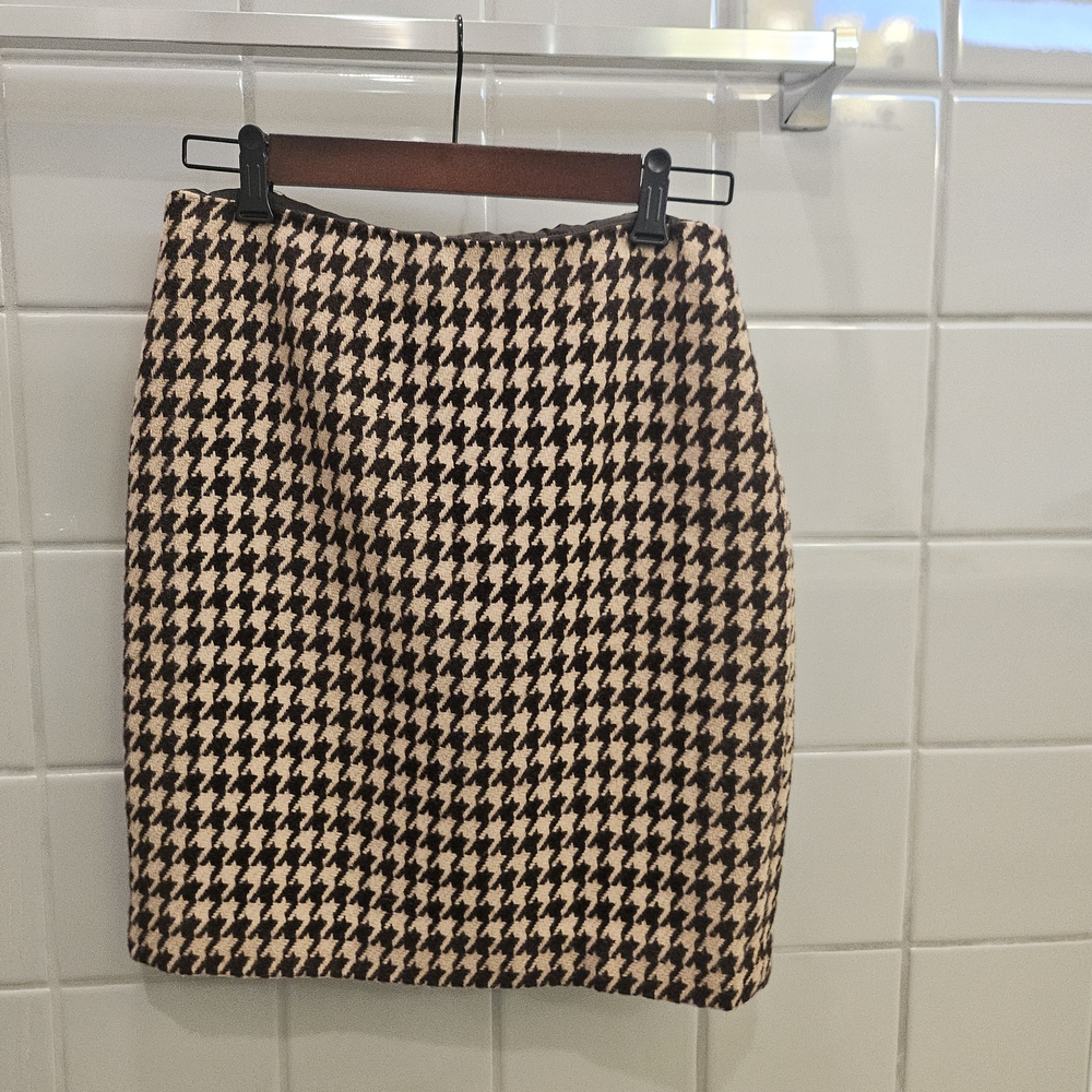 Talbots Timeless Wool Houndstooth Timeless Skirt 6P New